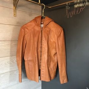 Vintage Wilson Leather Zip Up Jacket Hooded S/M
